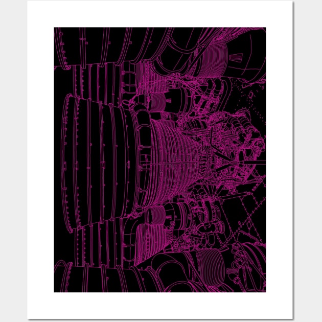 Apollo Rocket Booster - Pink Neon Wall Art by lamaisondulapino